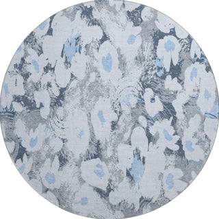 Piper Looms Mayfield Floral AMF538 Denim Machine Washable Area Rug Round Main Image