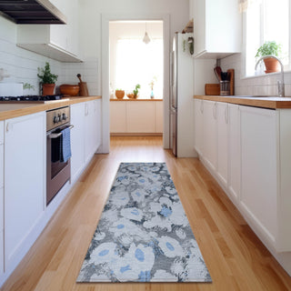 Piper Looms Mayfield Floral AMF538 Denim Machine Washable Area Rug Runner Lifestyle Image Feature