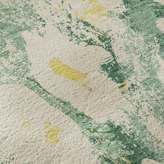 Piper Looms Mayfield Floral AMF538 Green Machine Washable Area Rug Swatch Image