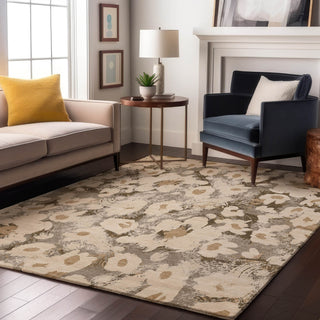 Piper Looms Mayfield Floral AMF538 Khaki Machine Washable Area Rug Lifestyle Image Feature