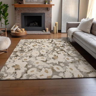 Piper Looms Mayfield Floral AMF538 Khaki Machine Washable Area Rug Lifestyle Image Feature