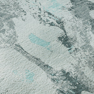 Piper Looms Mayfield Floral AMF538 Teal Machine Washable Area Rug Swatch Image