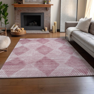 Piper Looms Mayfield Geometric AMF539 Merlot Machine Washable Area Rug Lifestyle Image Feature