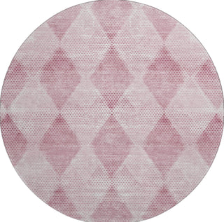 Piper Looms Mayfield Geometric AMF539 Merlot Machine Washable Area Rug Round Main Image