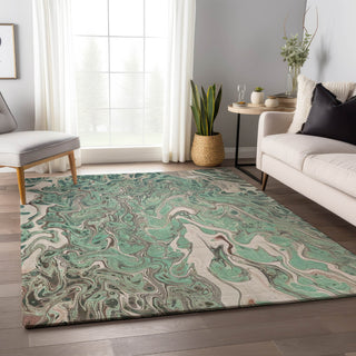 Piper Looms Mayfield Abstract AMF54 Mint Machine Washable Area Rug Lifestyle Image Feature
