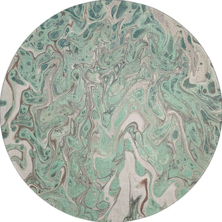 Piper Looms Mayfield Abstract AMF54 Mint Machine Washable Area Rug Round Main Image
