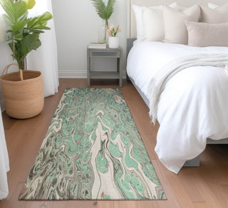 Piper Looms Mayfield Abstract AMF54 Mint Machine Washable Area Rug Runner Lifestyle Image Feature