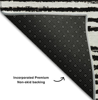 Piper Looms Mayfield Art Deco AMF540 Black Machine Washable Area Rug Backing Image