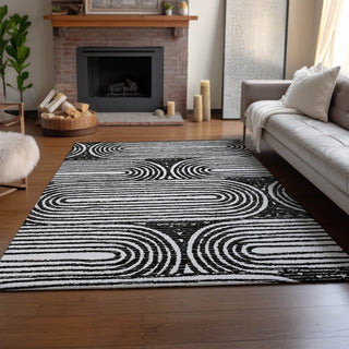 Piper Looms Mayfield Art Deco AMF540 Black Machine Washable Area Rug Lifestyle Image Feature