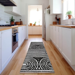 Piper Looms Mayfield Art Deco AMF540 Black Machine Washable Area Rug Runner Lifestyle Image Feature