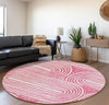 Piper Looms Mayfield Art Deco AMF540 Blush Machine Washable Area Rug Round Lifestyle Image Feature