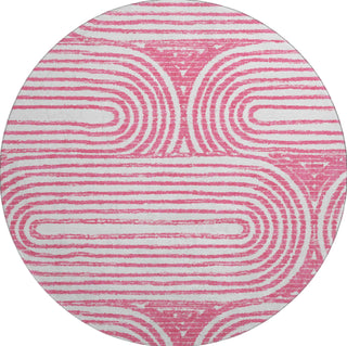 Piper Looms Mayfield Art Deco AMF540 Blush Machine Washable Area Rug Round Main Image