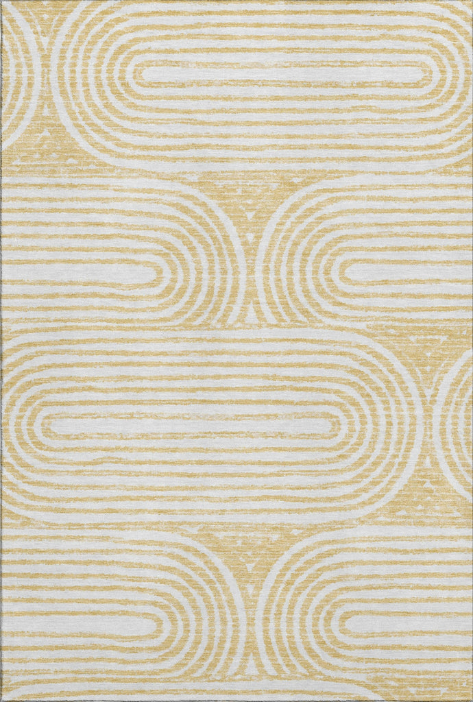Piper Looms Mayfield Art Deco AMF540 Gold Machine Washable Area Rug main image