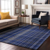 Piper Looms Mayfield Plaid AMF541 Navy Machine Washable Area Rug Lifestyle Image Feature