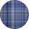 Piper Looms Mayfield Plaid AMF541 Navy Machine Washable Area Rug Round Main Image