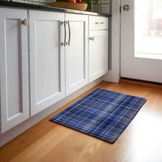 Piper Looms Mayfield Plaid AMF541 Navy Machine Washable Area Rug Scatter Lifestyle Image Feature