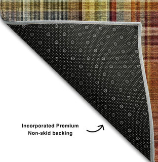 Piper Looms Mayfield Plaid AMF541 Paprika Machine Washable Area Rug Backing Image