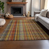 Piper Looms Mayfield Plaid AMF541 Paprika Machine Washable Area Rug Lifestyle Image Feature