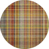 Piper Looms Mayfield Plaid AMF541 Paprika Machine Washable Area Rug Round Main Image