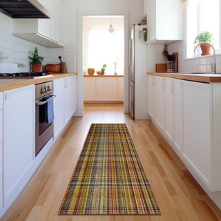 Piper Looms Mayfield Plaid AMF541 Paprika Machine Washable Area Rug Runner Lifestyle Image Feature