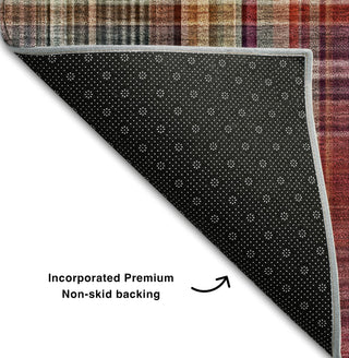 Piper Looms Mayfield Plaid AMF541 Red Machine Washable Area Rug Backing Image