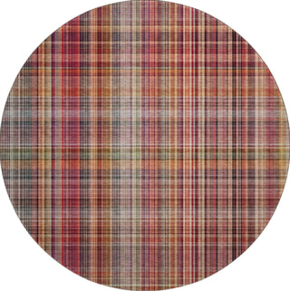 Piper Looms Mayfield Plaid AMF541 Red Machine Washable Area Rug Round Main Image