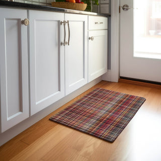 Piper Looms Mayfield Plaid AMF541 Red Machine Washable Area Rug Scatter Lifestyle Image Feature