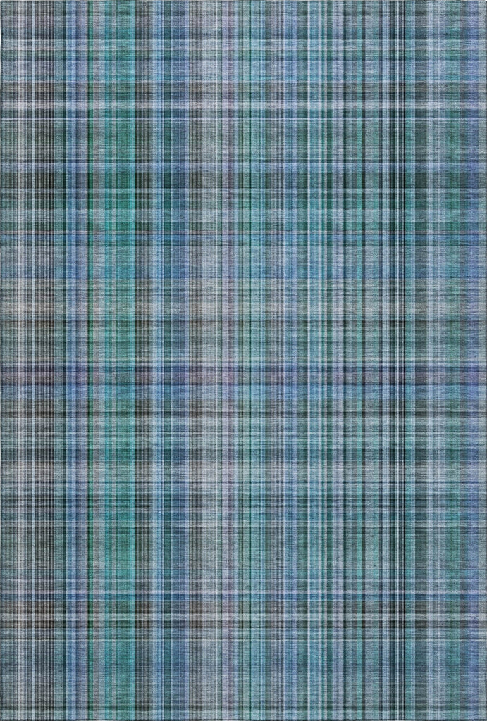 Piper Looms Mayfield Plaid AMF541 Teal Machine Washable Area Rug main image