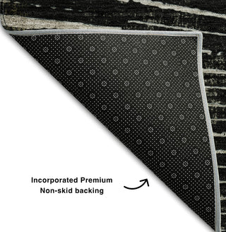 Piper Looms Mayfield Organic AMF542 Black Machine Washable Area Rug Backing Image
