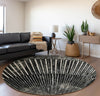 Piper Looms Mayfield Organic AMF542 Black Machine Washable Area Rug Round Lifestyle Image Feature