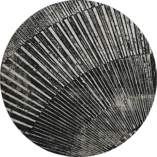 Piper Looms Mayfield Organic AMF542 Black Machine Washable Area Rug Round Main Image