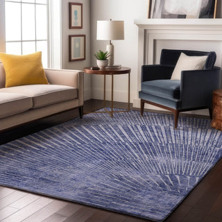 Piper Looms Mayfield Organic AMF542 Navy Machine Washable Area Rug Lifestyle Image Feature