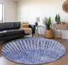 Piper Looms Mayfield Organic AMF542 Navy Machine Washable Area Rug Round Lifestyle Image Feature