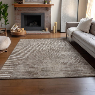 Piper Looms Mayfield Organic AMF542 Taupe Machine Washable Area Rug Lifestyle Image Feature