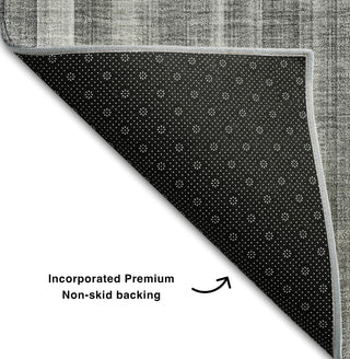 Piper Looms Mayfield Stripes AMF543 Gray Machine Washable Area Rug Backing Image