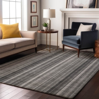 Piper Looms Mayfield Stripes AMF543 Gray Machine Washable Area Rug Lifestyle Image Feature