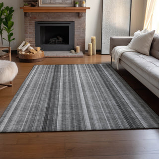 Piper Looms Mayfield Stripes AMF543 Gray Machine Washable Area Rug Lifestyle Image Feature