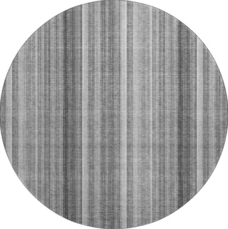 Piper Looms Mayfield Stripes AMF543 Gray Machine Washable Area Rug Round Main Image