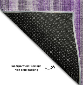 Piper Looms Mayfield Stripes AMF543 Purple Machine Washable Area Rug Backing Image