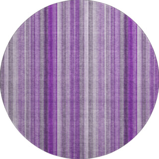Piper Looms Mayfield Stripes AMF543 Purple Machine Washable Area Rug Round Main Image