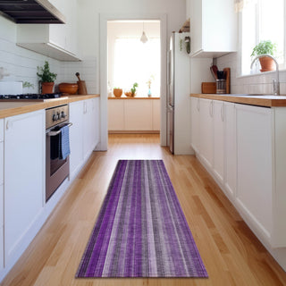Piper Looms Mayfield Stripes AMF543 Purple Machine Washable Area Rug Runner Lifestyle Image Feature