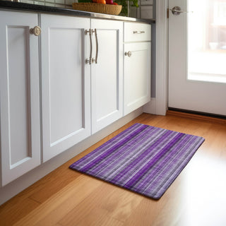 Piper Looms Mayfield Stripes AMF543 Purple Machine Washable Area Rug Scatter Lifestyle Image Feature