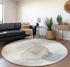 Piper Looms Mayfield Organic AMF544 Ivory Machine Washable Area Rug Round Lifestyle Image Feature