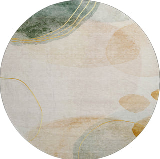 Piper Looms Mayfield Organic AMF545 Beige Machine Washable Area Rug Round Main Image