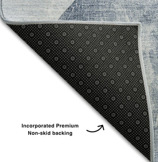 Piper Looms Mayfield Organic AMF547 Blue Machine Washable Area Rug Backing Image