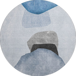 Piper Looms Mayfield Organic AMF547 Blue Machine Washable Area Rug Round Main Image