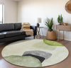 Piper Looms Mayfield Organic AMF547 Green Machine Washable Area Rug Round Lifestyle Image Feature
