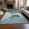 Piper Looms Mayfield Organic AMF547 Teal Machine Washable Area Rug Lifestyle Image Feature