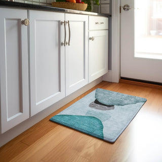 Piper Looms Mayfield Organic AMF547 Teal Machine Washable Area Rug Scatter Lifestyle Image Feature