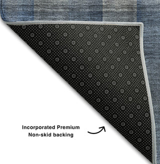 Piper Looms Mayfield Plaid AMF548 Blue Machine Washable Area Rug Backing Image